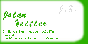 jolan heitler business card